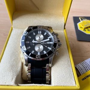 INVICTA Seaspider Collection Mens Black & Stainless Steal Watch